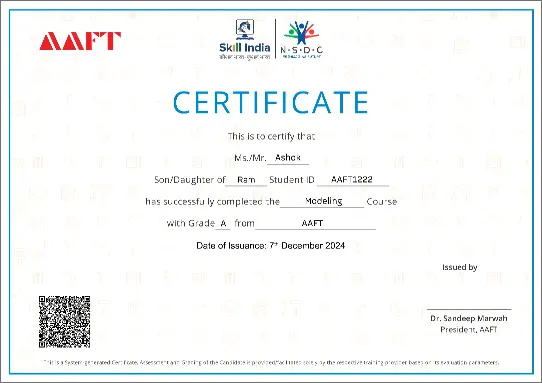 NSDC certificate for advertising pr and corporate communication